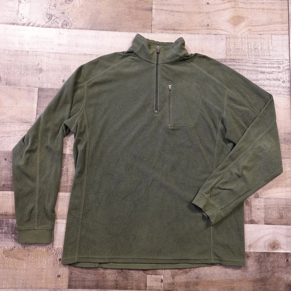 L.L. Bean Quarter Zip Fleece Pullover Men’s XL‎ Tall Olive Green Outdoor